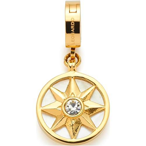 JEWELS BY LEONARDO Colgante Clip &amp; Mix Lauren • Colgante de cadena de acero inoxidable dorado • Estrella tridimensional • Regalo de joyas para mujer • 024966