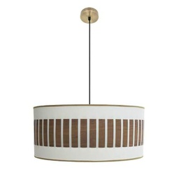 Levitantes Colgante 3xe27 de cuero y madera oscura