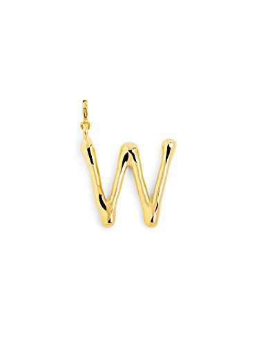 SINGULARU - Charm Letter XL. Colgante Inicial en Latón con Acabado Baño de Oro de 18 Kt
