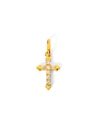 SINGULARU - Charm Penélope. Plata de Ley con acabado en Baño Oro de 18Kt y Circonitas