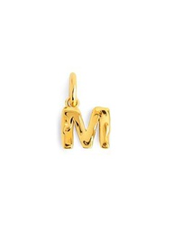 SINGULARU - Charm Letter Organic. Colgante en Plata de Ley 925 con Acabado Baño de Oro 18Kt