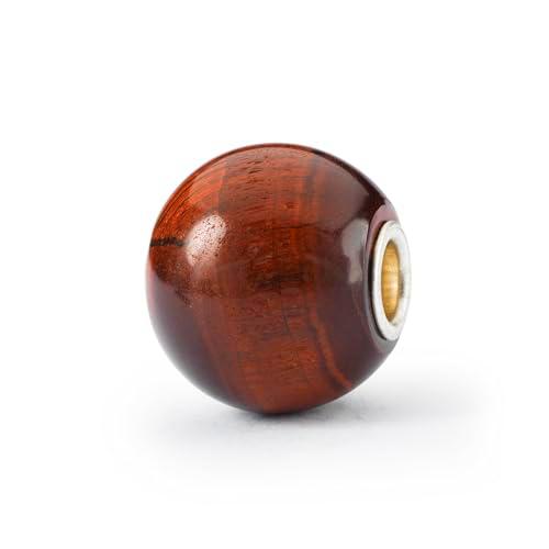 Trollbeads Cuentas redondas de piedras preciosas Jumbo (ojo de tigre rojo)