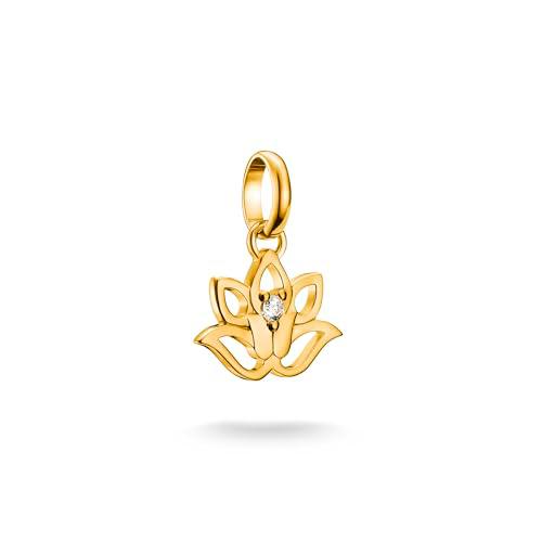 Thomas Sabo Charm Club Connect CC1204-414-14 - Colgante de flor de loto con piedra chapada en oro de 18 quilates
