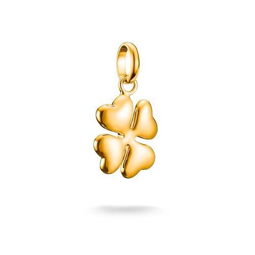 Thomas Sabo Charm Club Connect CC1236-413-39 - Colgante de trébol de la suerte en 3D chapado en oro de 18 quilates