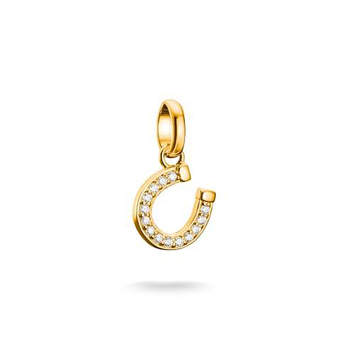Thomas Sabo Charm Club Connect CC1280-414-14 - Colgante de herradura con piedras chapado en oro de 18 quilates