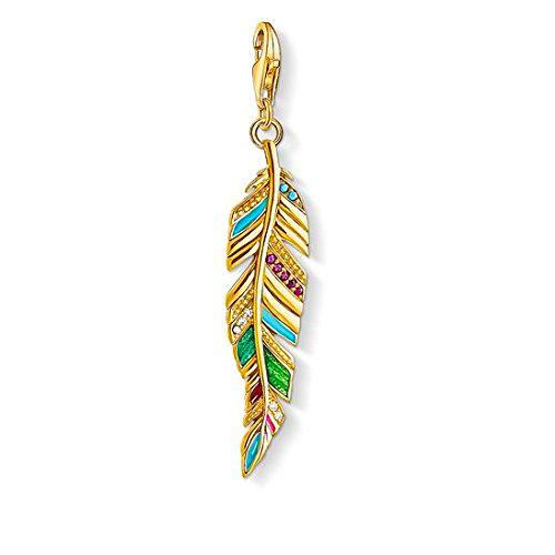 Thomas Sabo - Charm con Cierre para Mujer " Pluma étnica Charm Club"