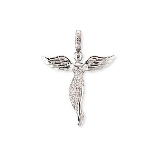 Engelsrufer Engel colgante para las mujeres Zirconia blanco plata esterlina 925 tamaño 52 mm (2,05")