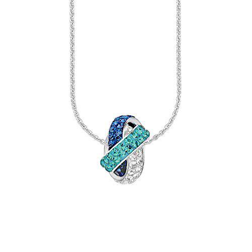 Amor para mujer-collar con colgante Swarovski Elements 925 rodio plateado cristal multicoloures 45 cm