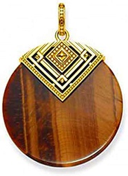 Thomas Sabo Colgante de mujer "Afrika Triángulo" plata chapado en oro ojo de tigre marrón