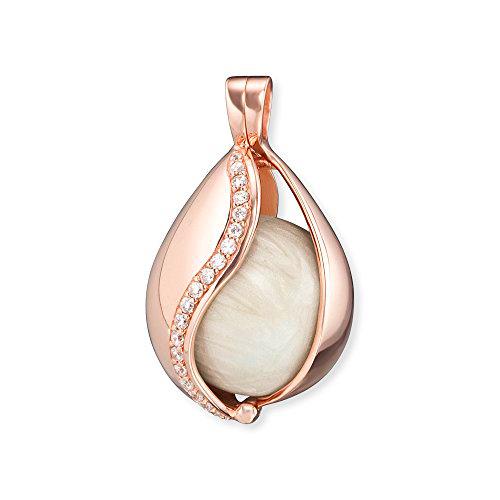 Engelsrufer lágrima del cielo colgante para las mujeres con timbre de Perly blanco oro rosa plateado Zirconia blanco plata esterlina 925 tamaño 32 mm (1,26")