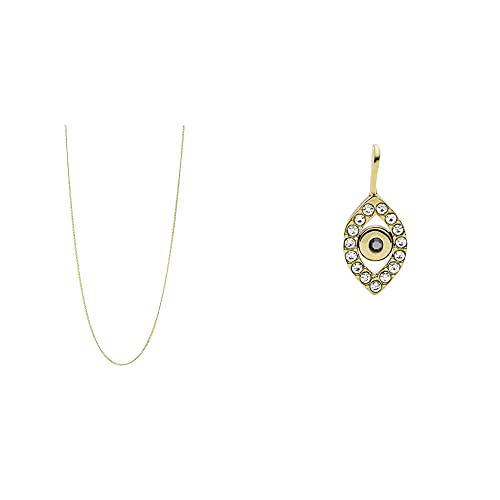 Fossil Collar Corto Mujer Oh So Charming de Acero Inoxidable Dorado
